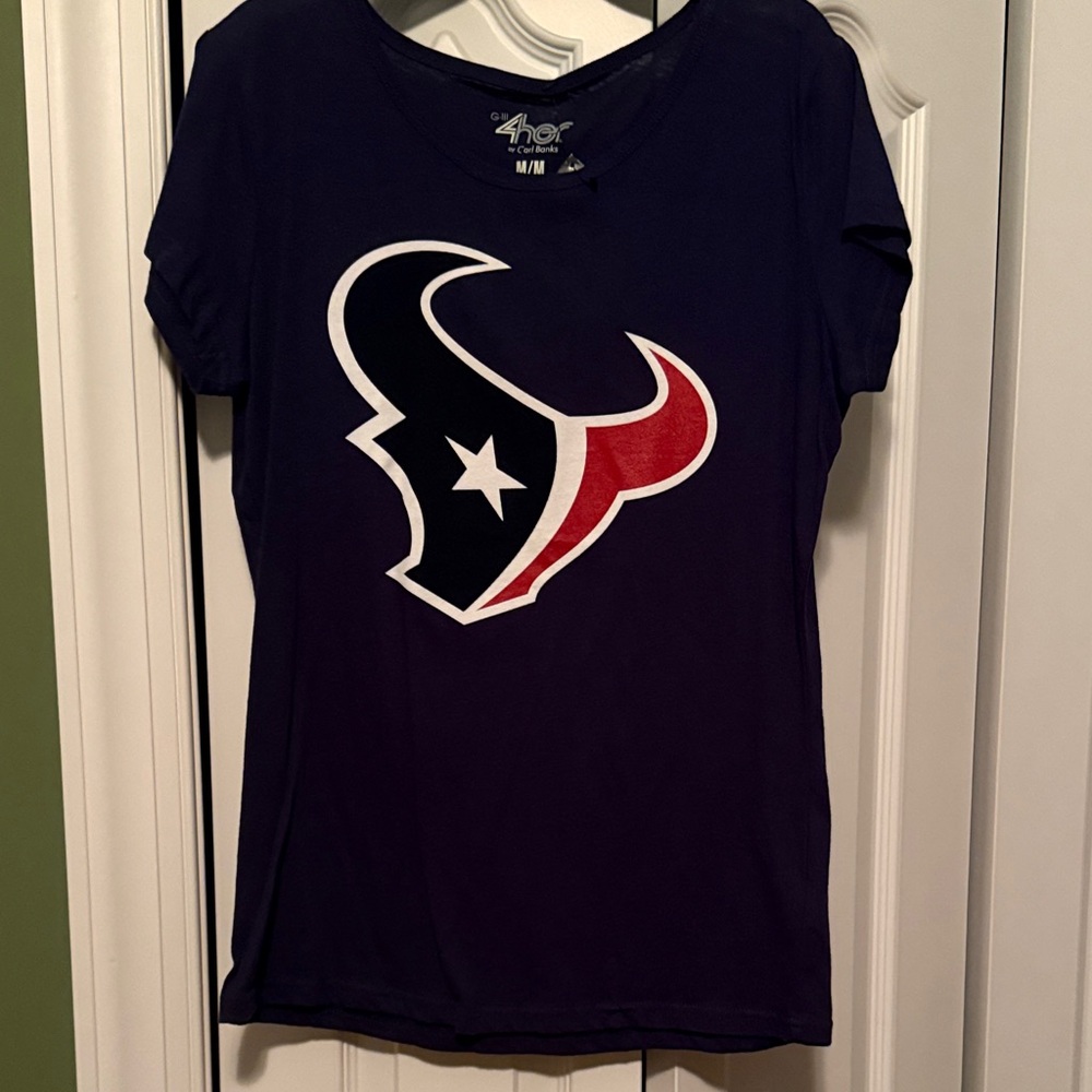 Women's Navy and Red Houston Texans Graphic Tee